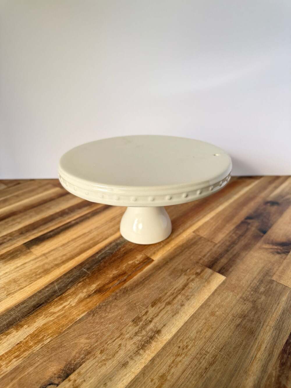 Nora Fleming Pearl Dot Stoneware Pedestal Cake Server